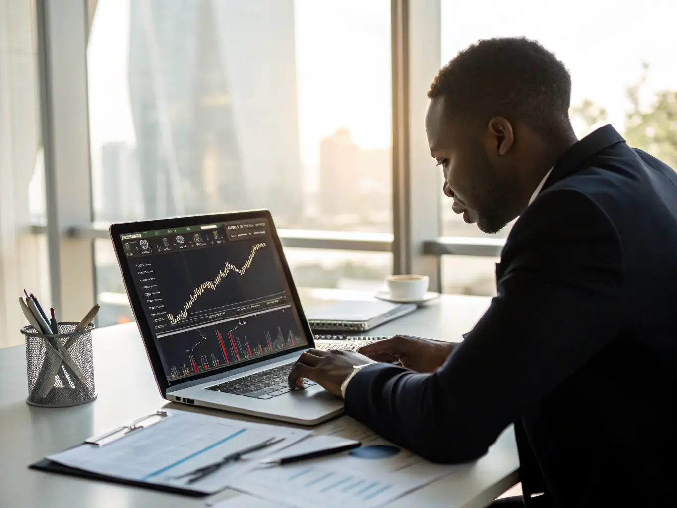 An image of a financial analyst reviewing detailed financial reports on a computer screen, with charts and graphs displayed, symbolizing the detailed inspections offered by U2CPro.com.