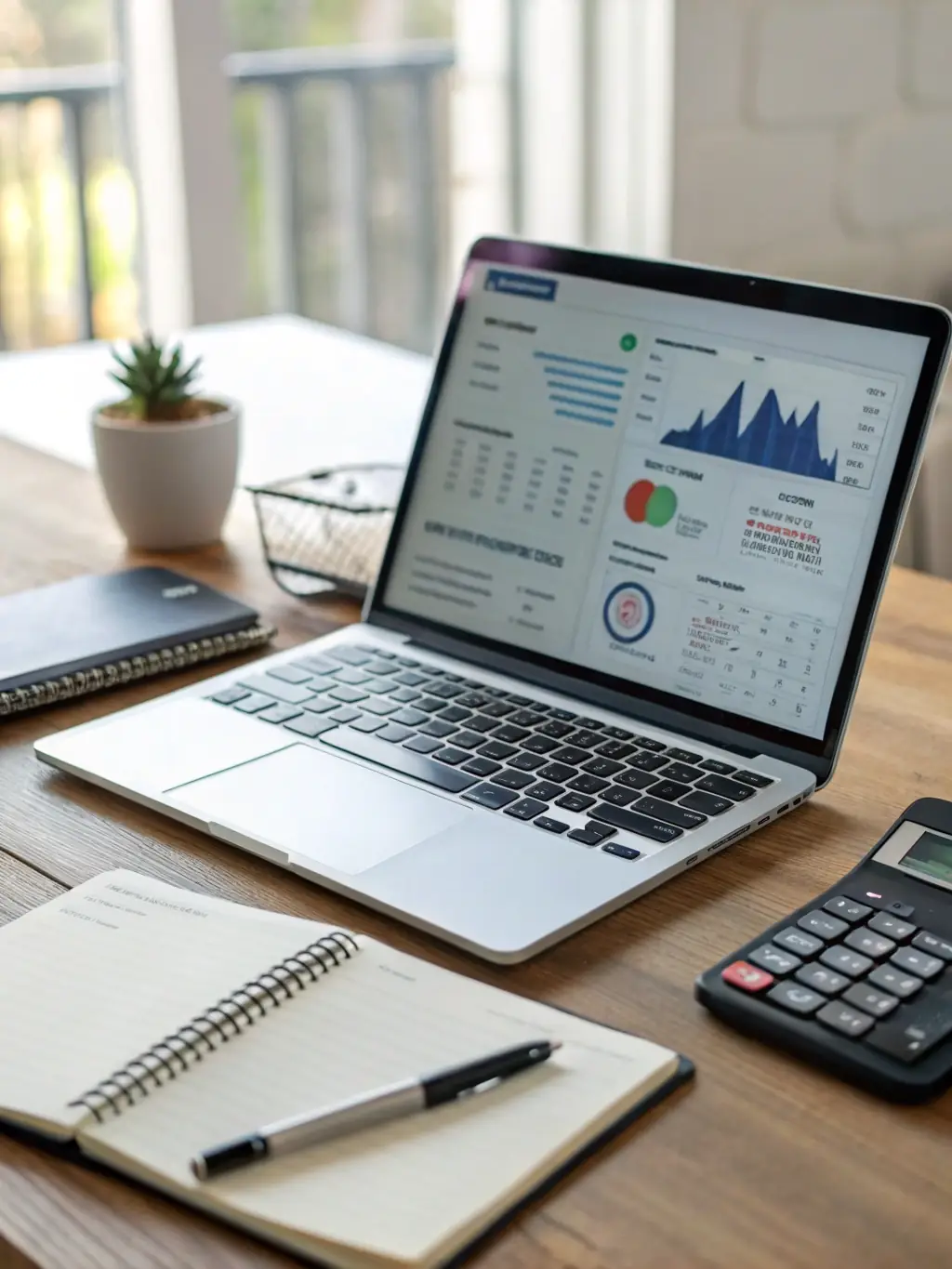 A person happily managing their budget on a laptop, showcasing online accounting software.